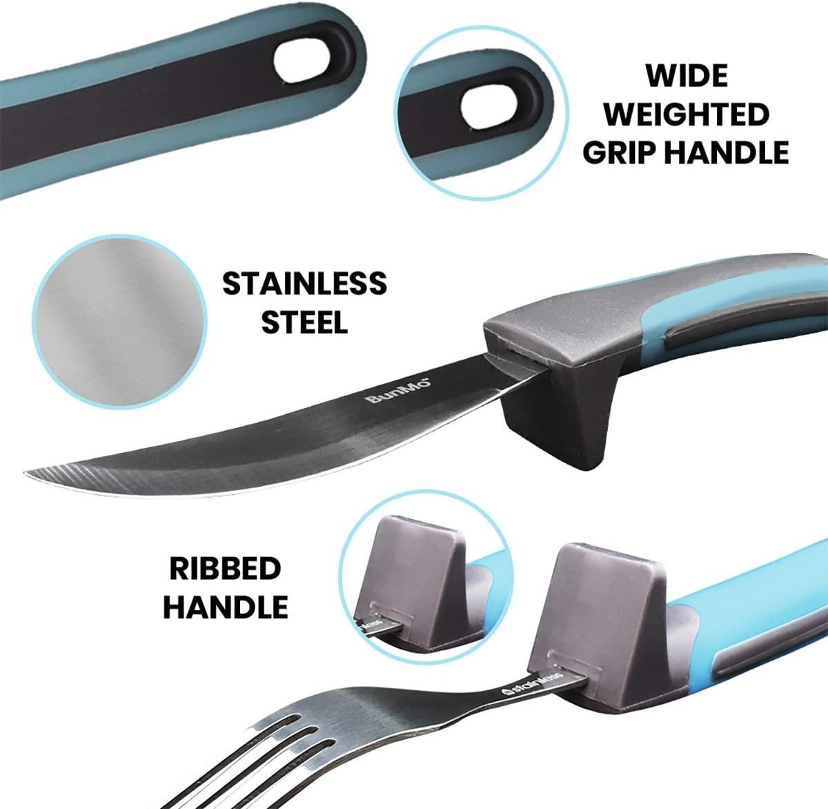 BUNMO Adaptive Utensils Weighted Knives Forks and Spoons Silverware