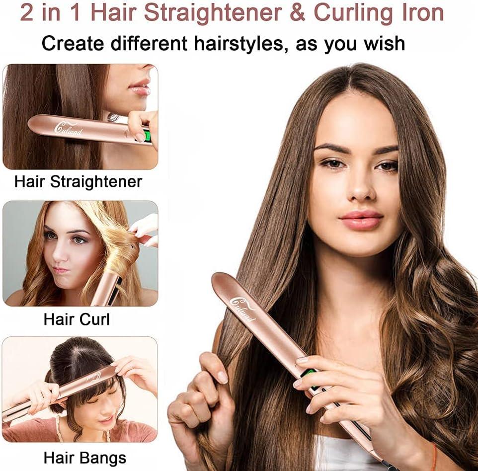 Culwad in Ceramic Hair Straightener and Curling Iron with LCD