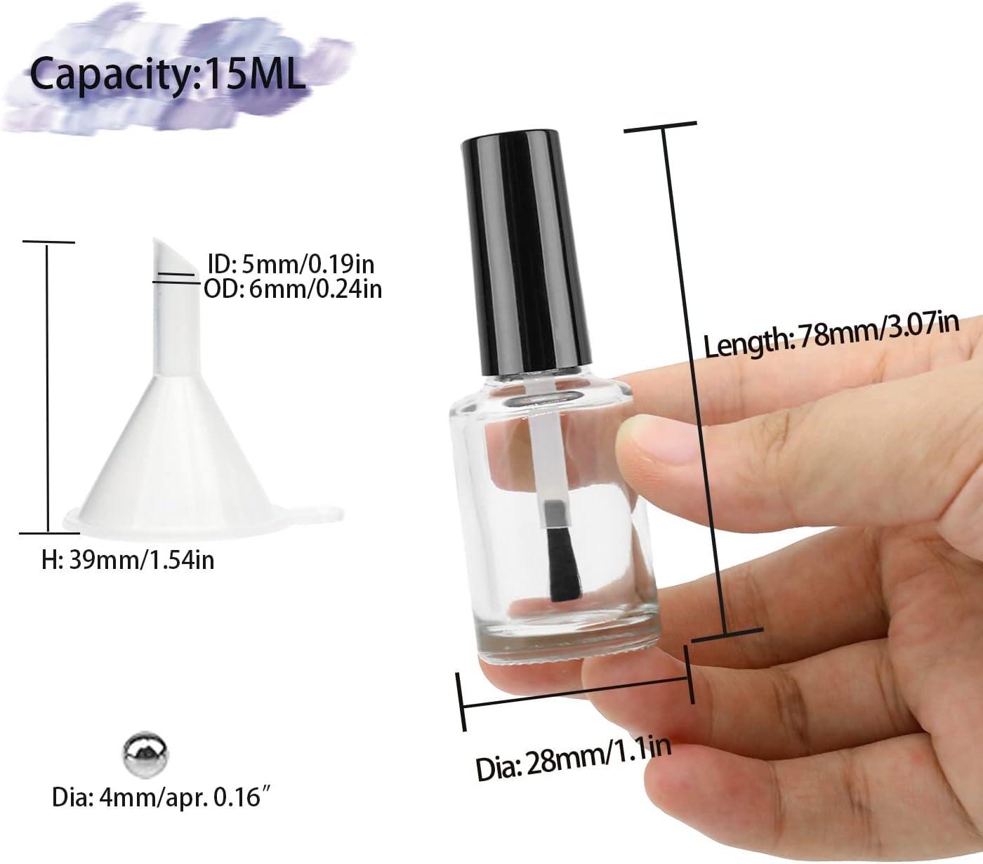 5pcs/pack 5ml Empty Nail Polish Bottle with Brush Inside Square Shaped  Clear Nail Polish Container Bottles - Walmart.com
