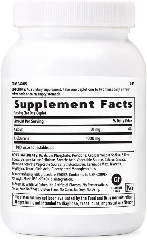 GNC L-Glutamine 1000mg - 100 Vegetarian Caplets | Promote Muscle Recovery &  Immune Support | Buy Now with Express International Delivery | GoSupps.com