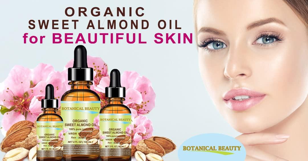 Botanical Beauty ORGANIC SWEET ALMOND OIL 100 Pure/Virgin/Unrefined Cold Pressed Carrier Oil. 2