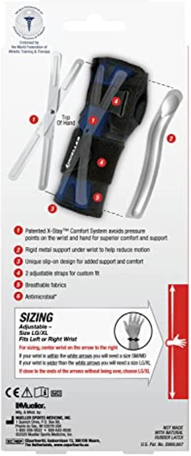 MUELLER XStay Wrist Stabilizer, Black, Small/Medium Small/Medium (Pack