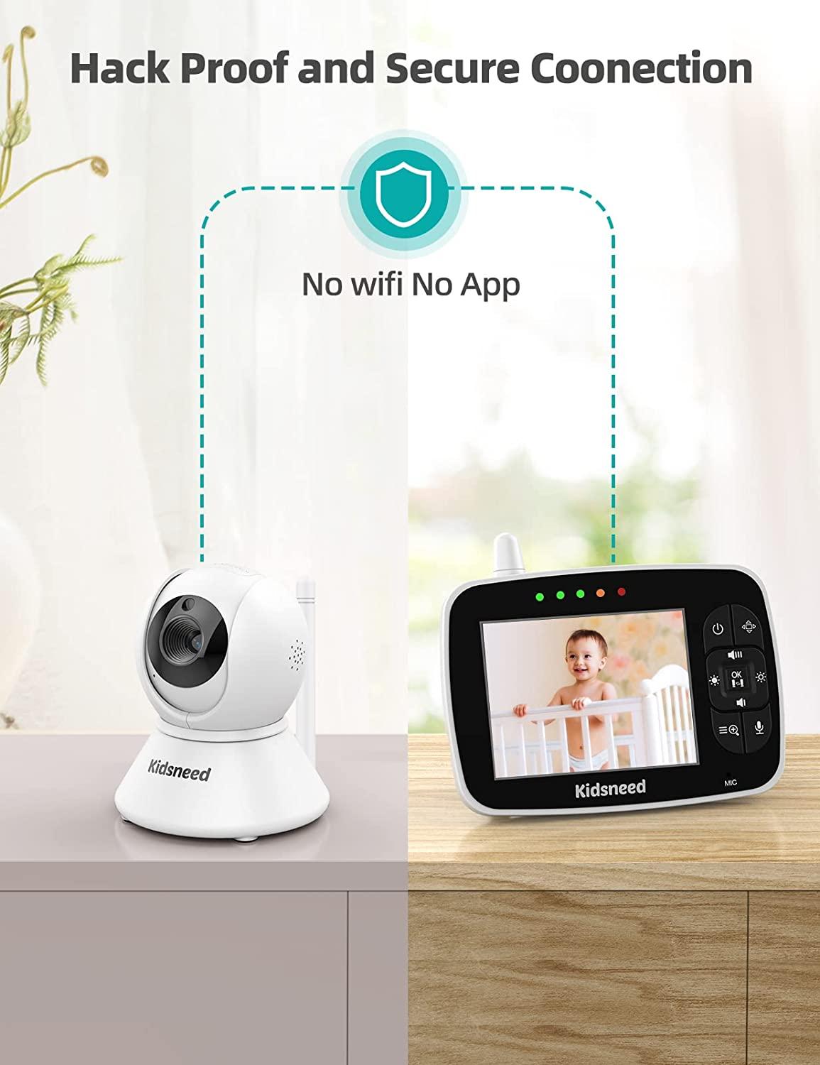 3.5 Inch Video Baby Monitor with Camera, Audio, Remote Control Pan