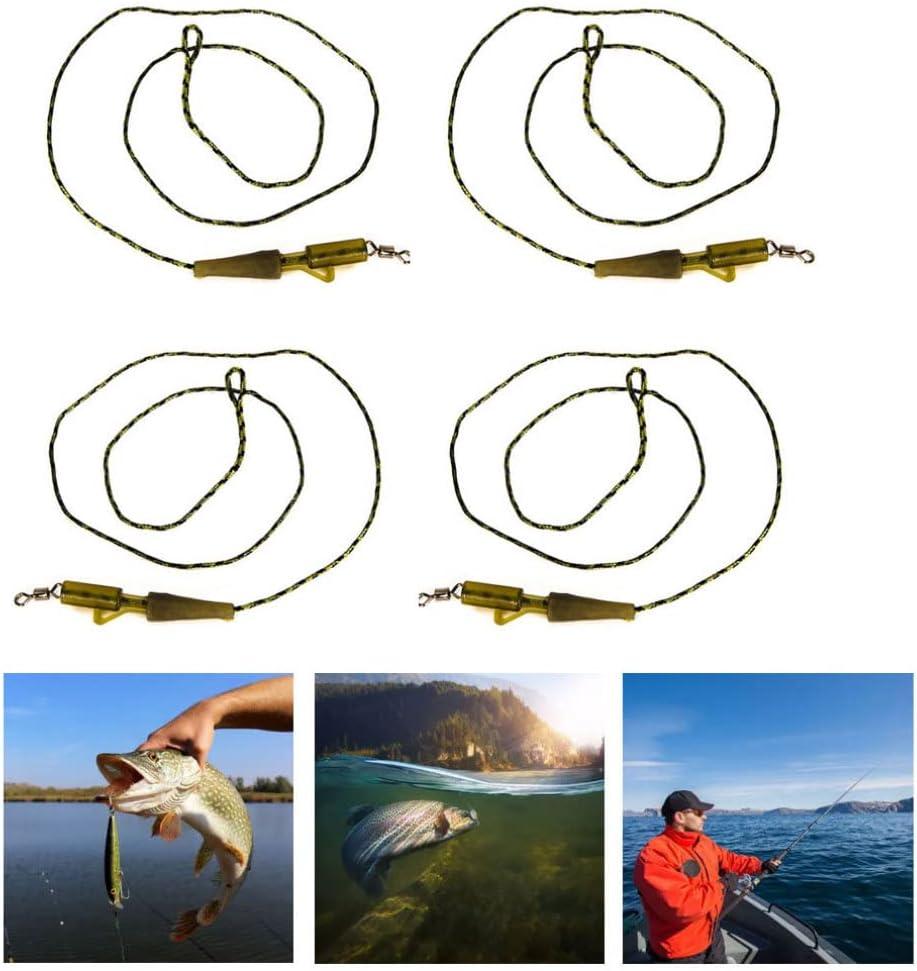 Carp Fishing Leaders Line 45LB Ready Braided Rubber Clip Set