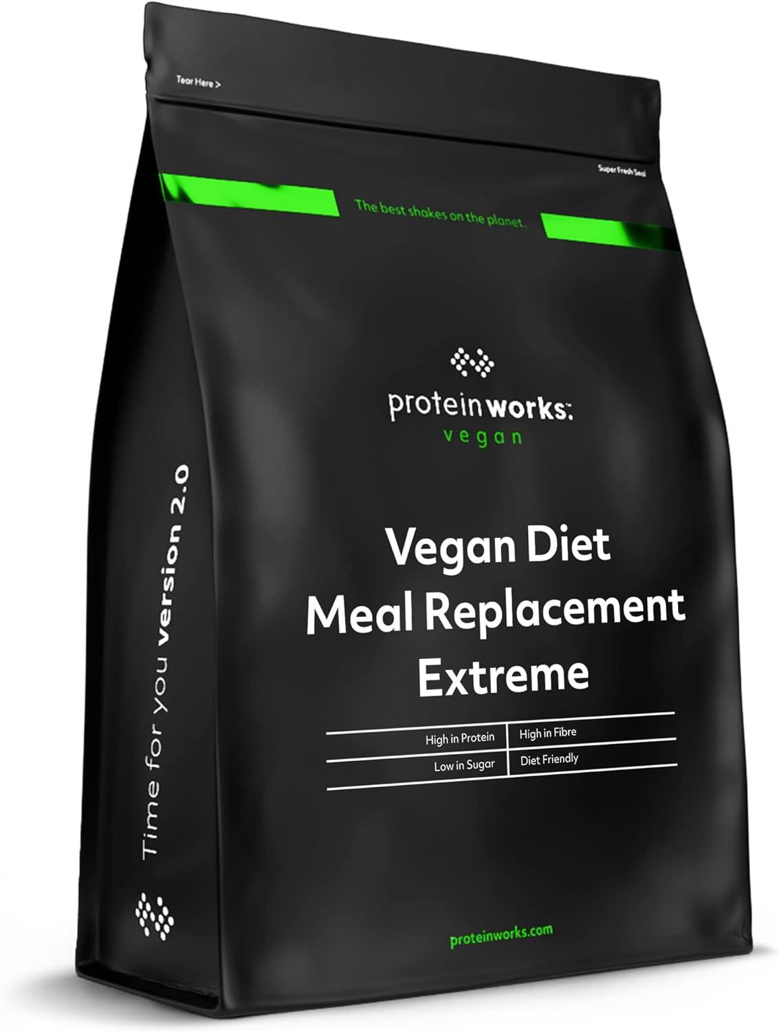 Protein Works Vegan Diet Meal Replacement Extreme 1kg Salted Caramel Bandit Plant Based