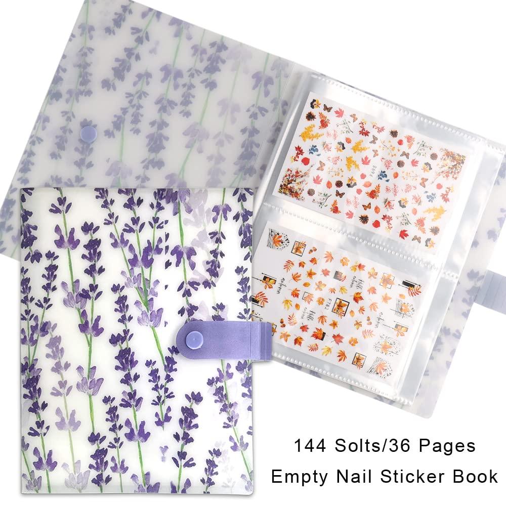 144 Slots Wisteria Flower Nail Art Sticker Storage Book Nail Art