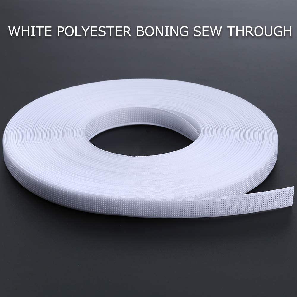 Sntieecr 1/2 Inch x 25 Yard White Polyester Boning for Sewing