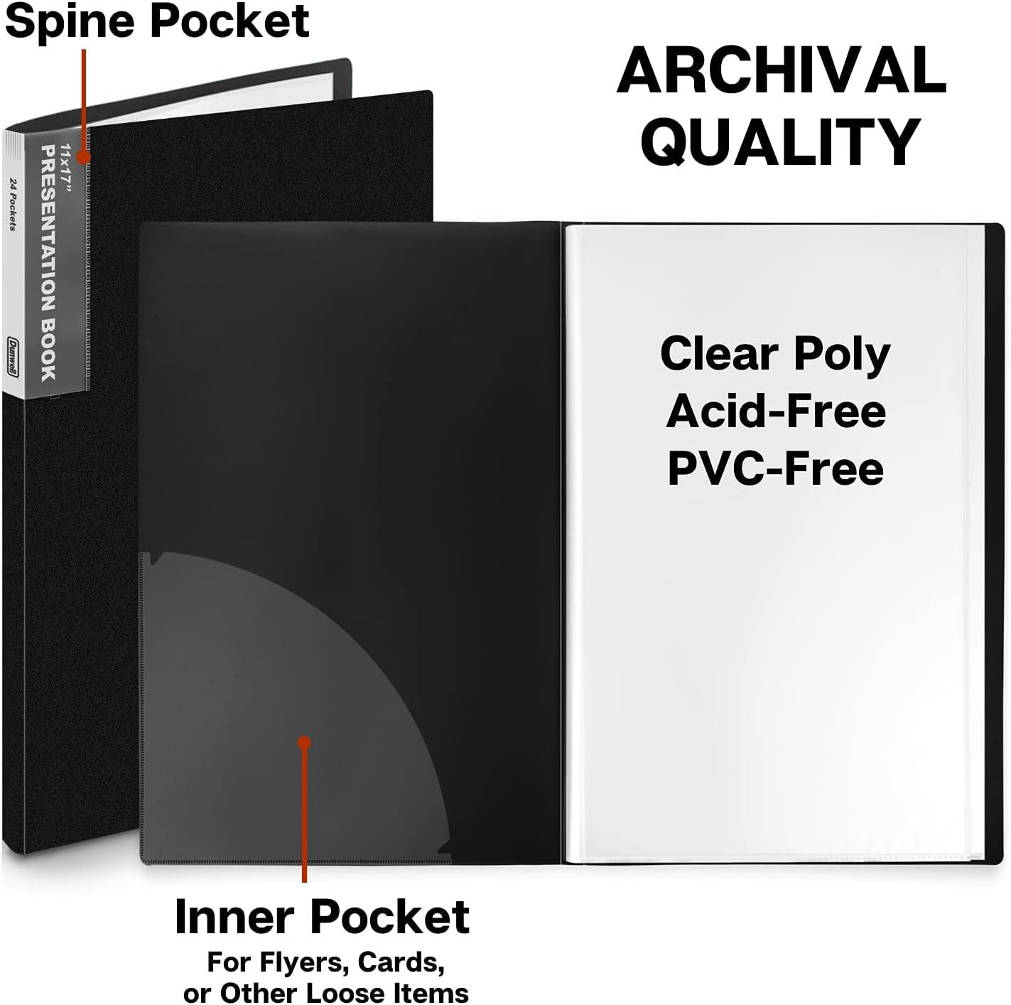 11X17 Portfolio Folder for Artwork - (Black) Large Art Portfolio