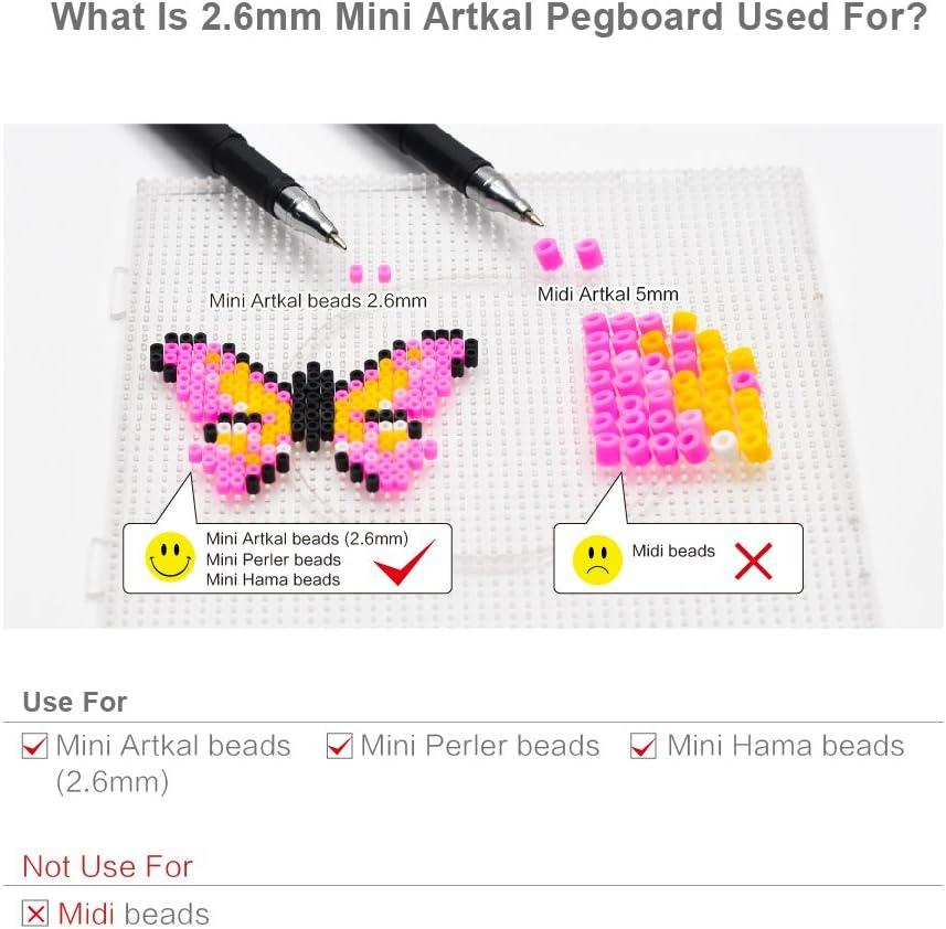 ARTKAL Fuse Bead Pegboard for 2.6mm Iron Bead Board, Large Square Pegboard  for Mini Beads, 4pcs Big Square (4pcs) board for 2.6mm mini beads