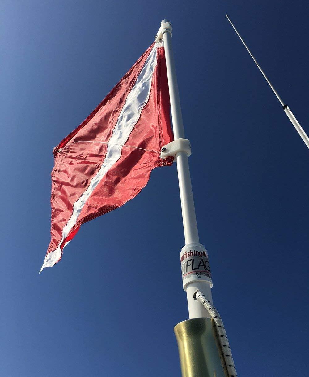 SPEARFISHING WORLD Dive Flag with Pole for Boat T - Top and Rod