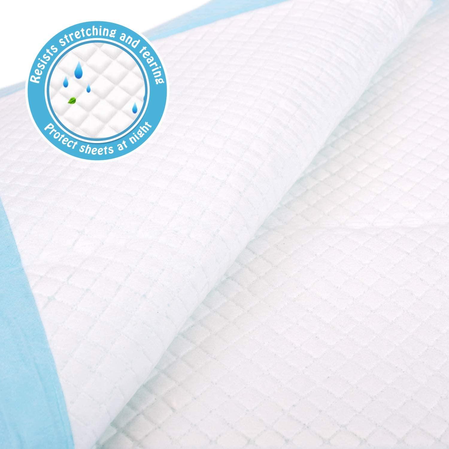 Extra Large Disposable Bed Incontinence Pads (32”x36”, 20 Counts),  Leak-Proof Disposable Bed Pads for Adults and Children, Thick Bed Underpads