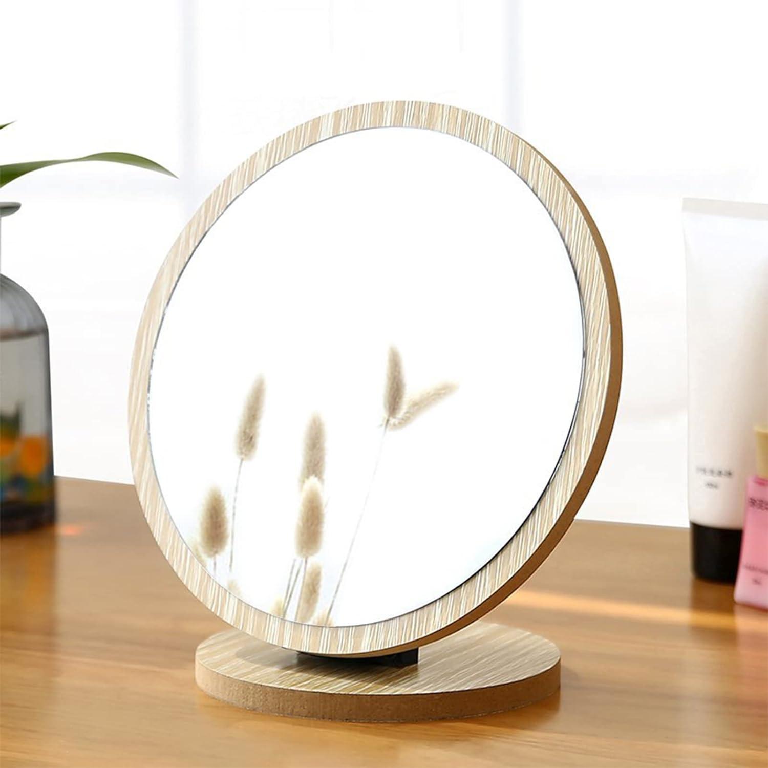 YOOMEISHALY Wooden 360-degree Rotating Single-Sided Desk Makeup