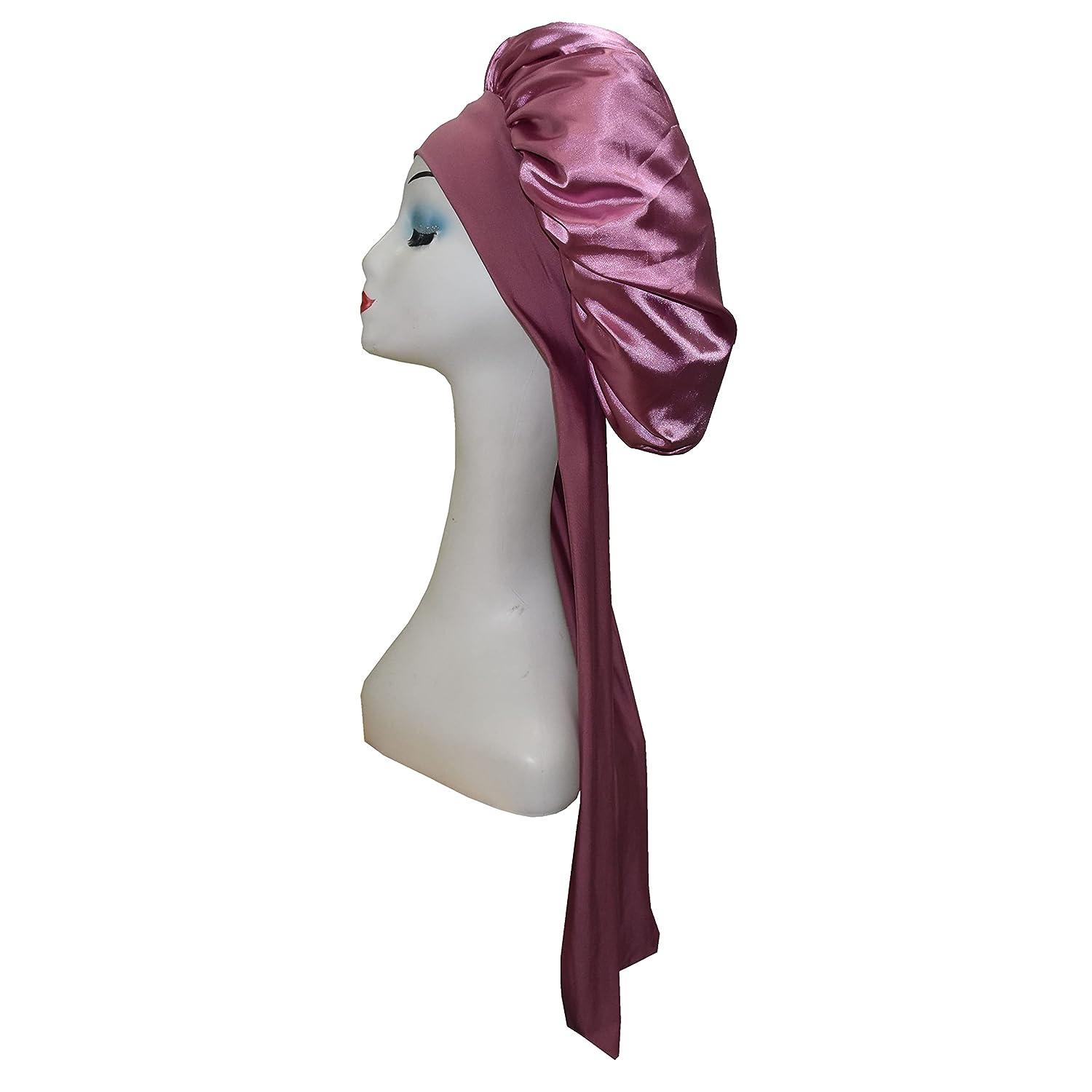 BONNET QUEEN Silk Bonnet Satin Bonnet Hair Bonnet Silk Hair Wrap Tie Bonnet  for Sleeping Sleep Bonnet Night Bonnets for Women Curly Hair Rose Gold