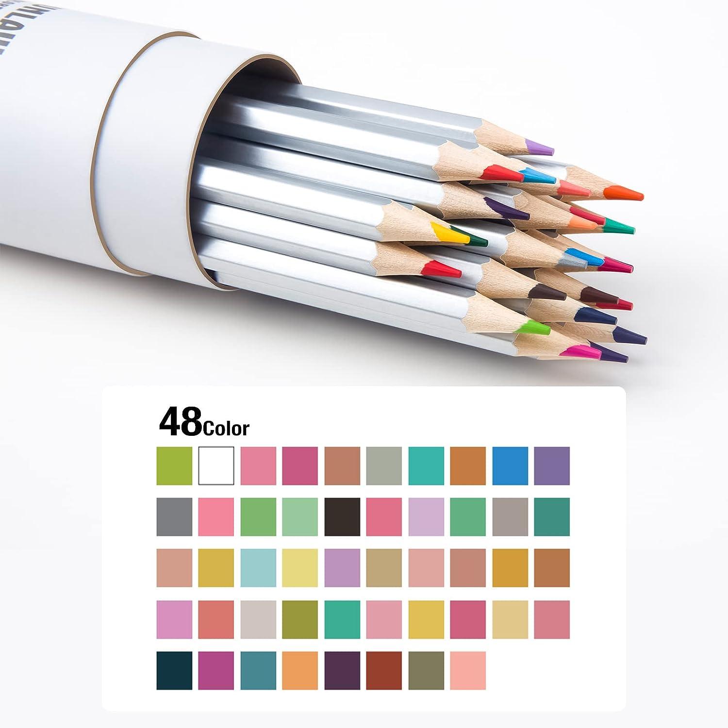 FUNLAVIE Colored Pencils 48 Coloring Pencils Premium Art Drawing Pencil for Adults  Coloring Book