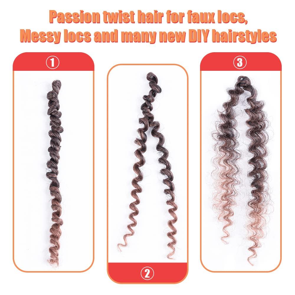 Short Passion Twist Hair 8 Inch, 8 Packs Pre-twisted Passion Twists Crochet  Hair for Black Women Pre-looped Synthetic Crochet Braids(8 Packs,1B#) 8  Inch (Pack of 8) 1B#