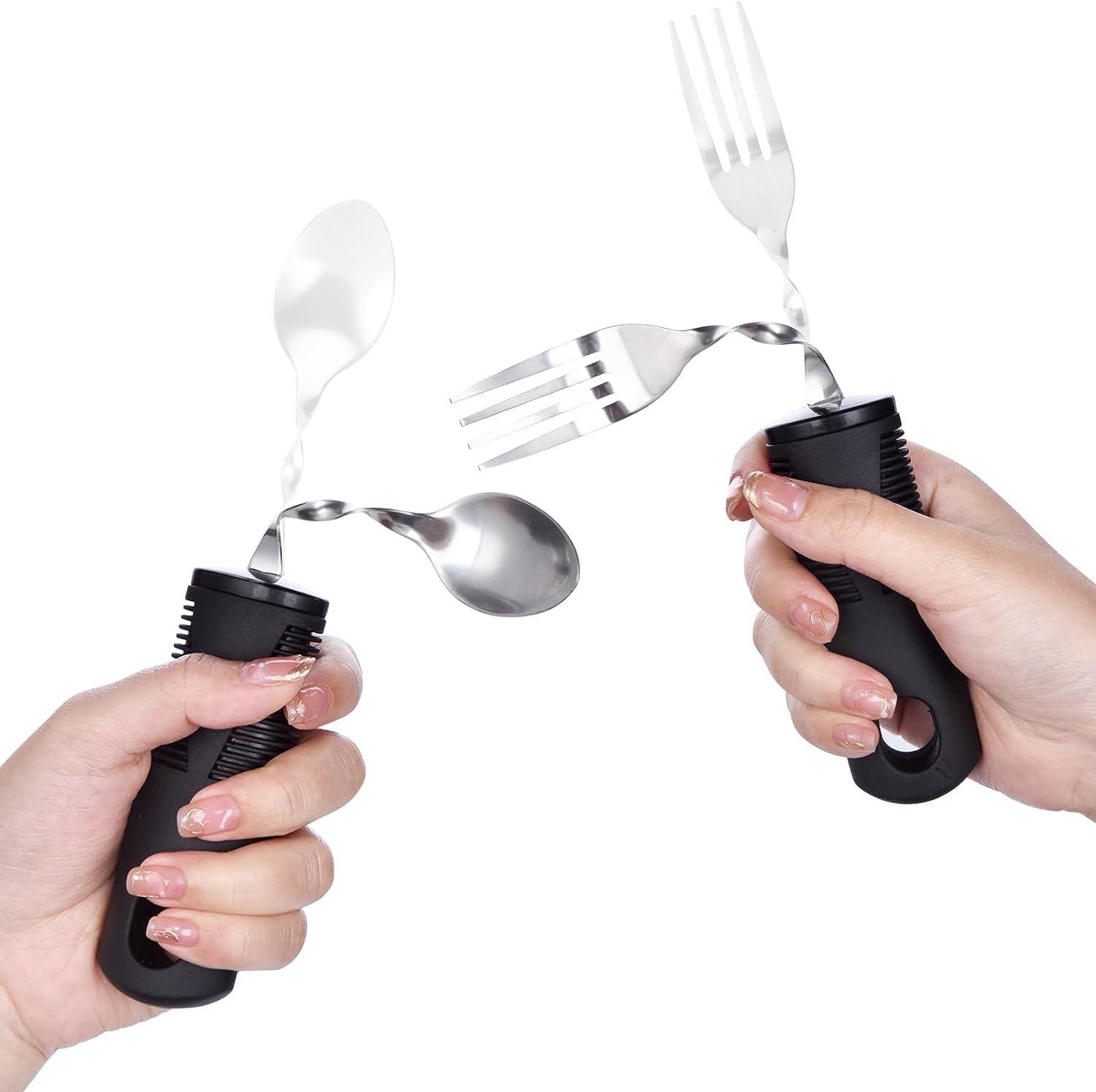 Mondo Medical 4pc Weighted Utensils for Hand Tremors Arthritis Parkinsons 