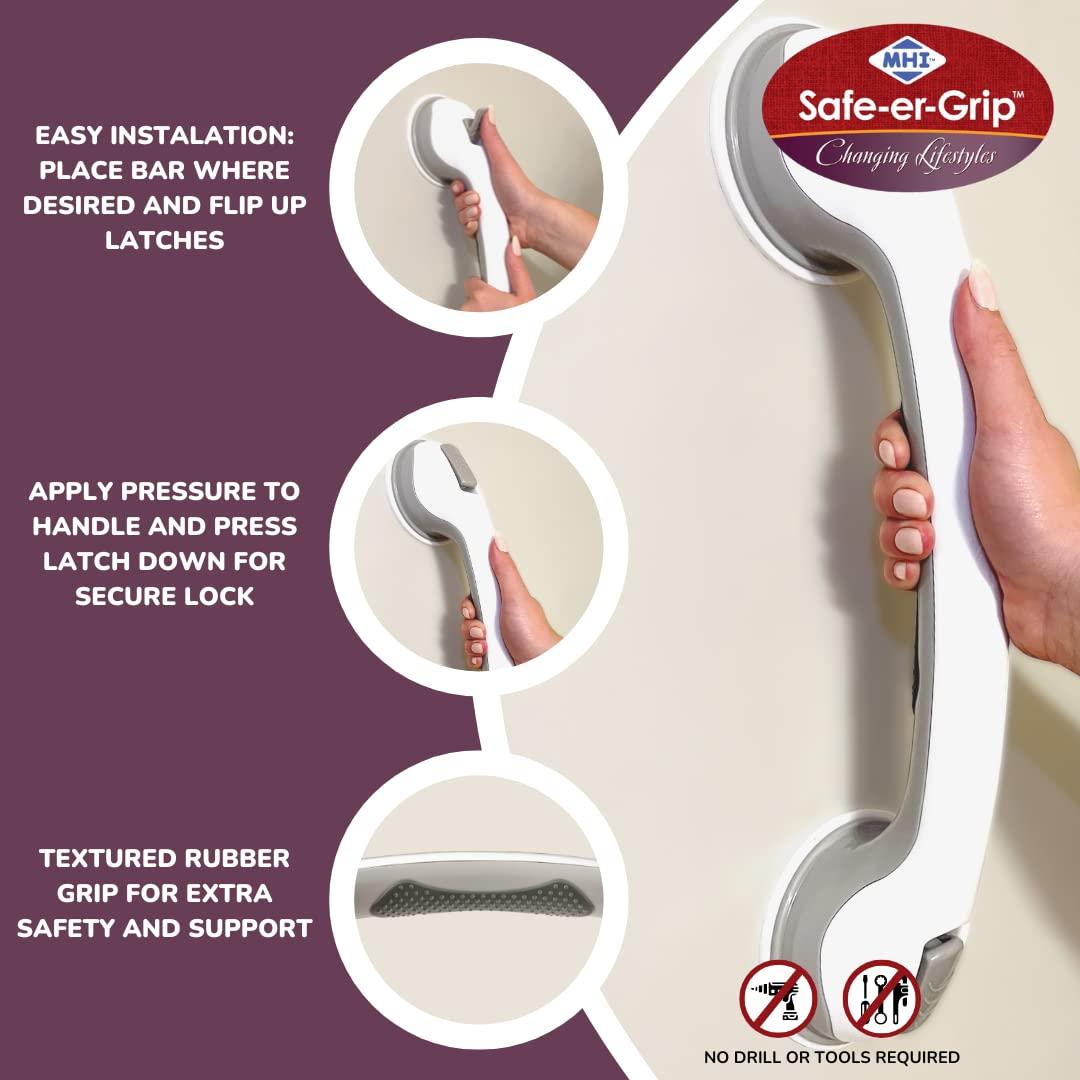 SafeerGrip Changing Lifestyles Suction Cup Grab Bars For Bathtubs