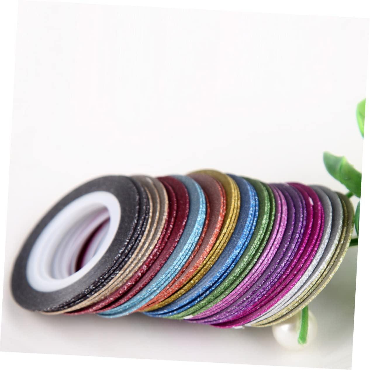 Mikinona 52 Rolls Decorative Duct Tape Nail Stickers Nail Tape Nail Art