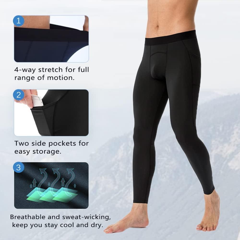 CARGFM Compression Pants for Men Basketball Tights Leggings Yoga Running  Sports Workout Baselayer White Small