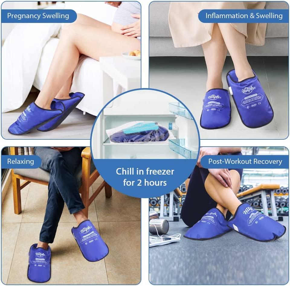 Hilph Ice Pack Slippers 2 Pack for Foot Injuries Hot Cold Therapy
