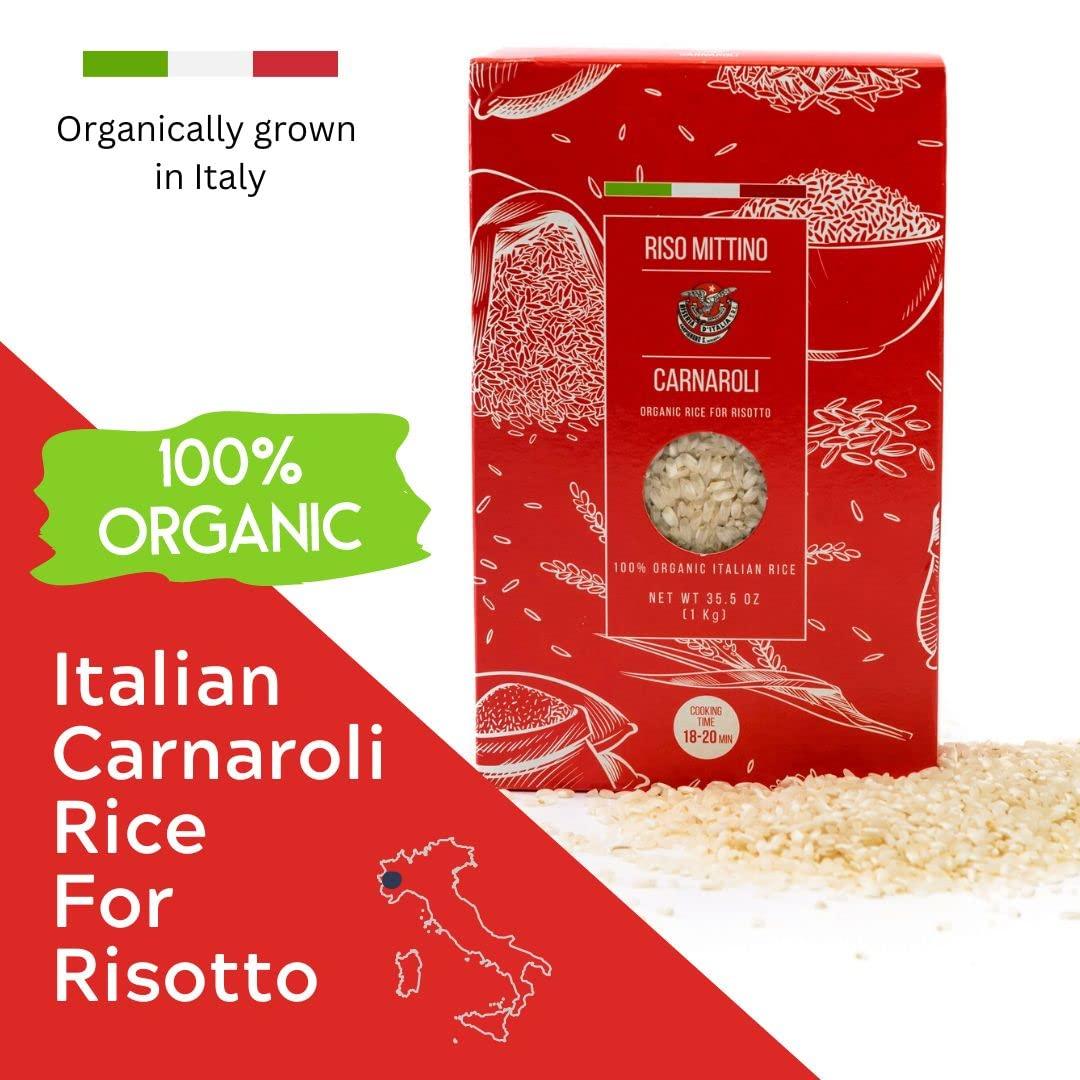 RISO MITTINO Organic Carnaroli Rice for Risotto - Premium Italian Rice ...