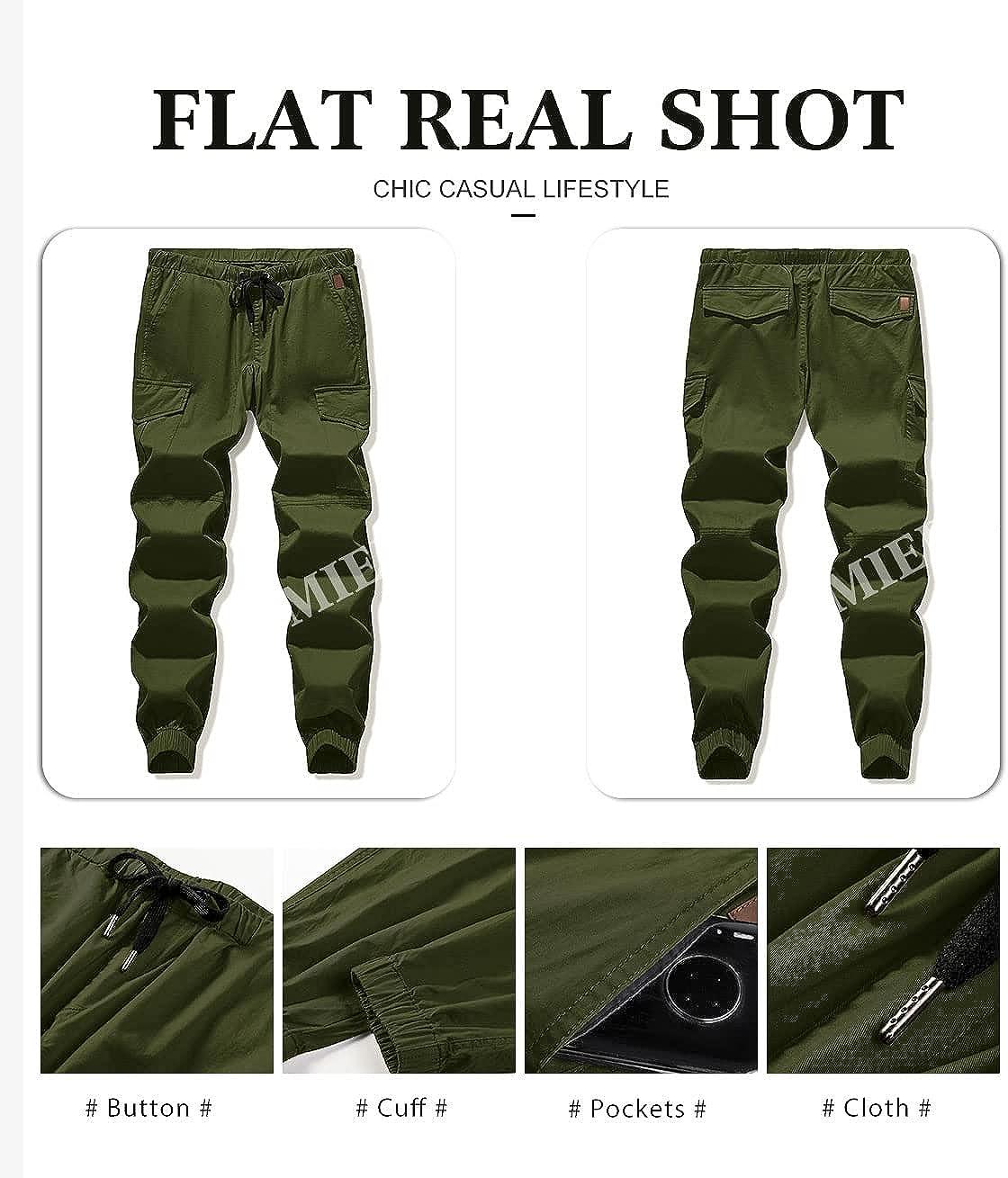 Cargo Jogger Pants Military Joggers Online JMIERR Men's Fashion Cargo Pants Green Cotton Tapered Joggers