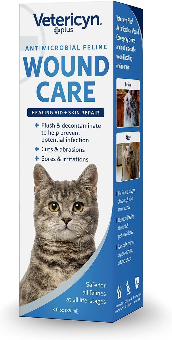 Vetericyn Plus Feline Wound and Skin Care Spray Itch Relief for Cats