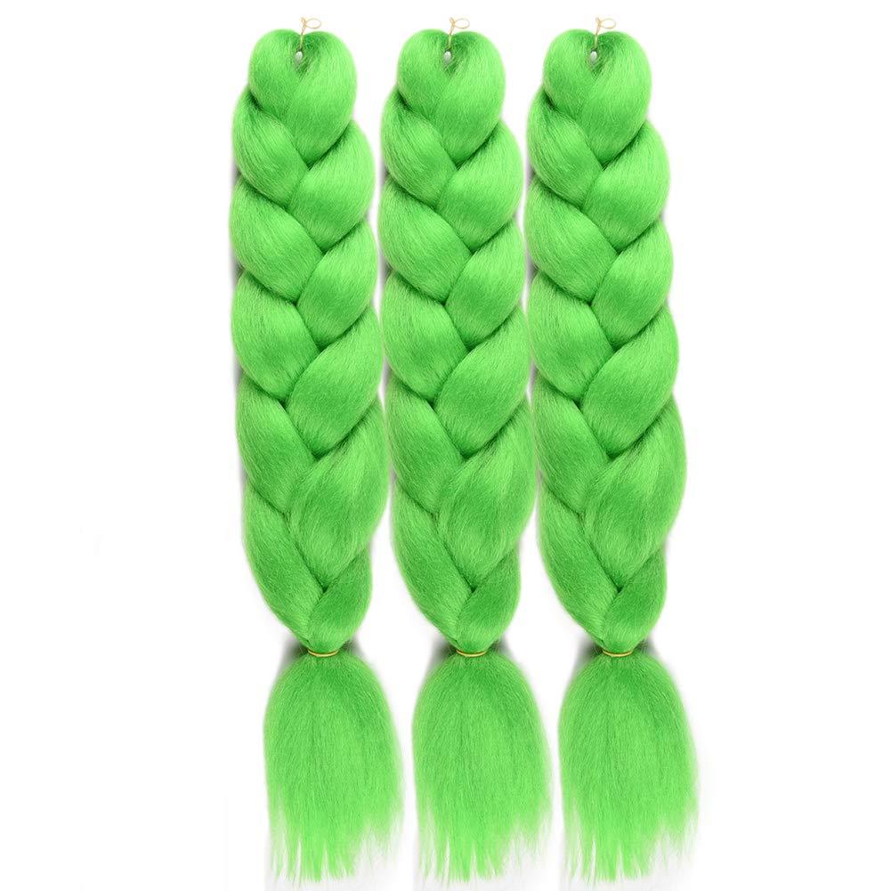 WOME Jumbo Braiding Hair Extension 24Inch Green Color Synthetic