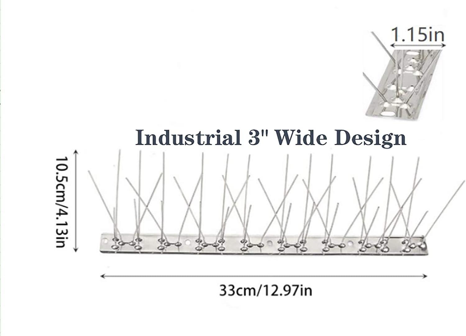 Bird Spikes for Small Birds Pigeons Metal Anti Spike Stainless Steel Nest Deterrent 11 Feet (10