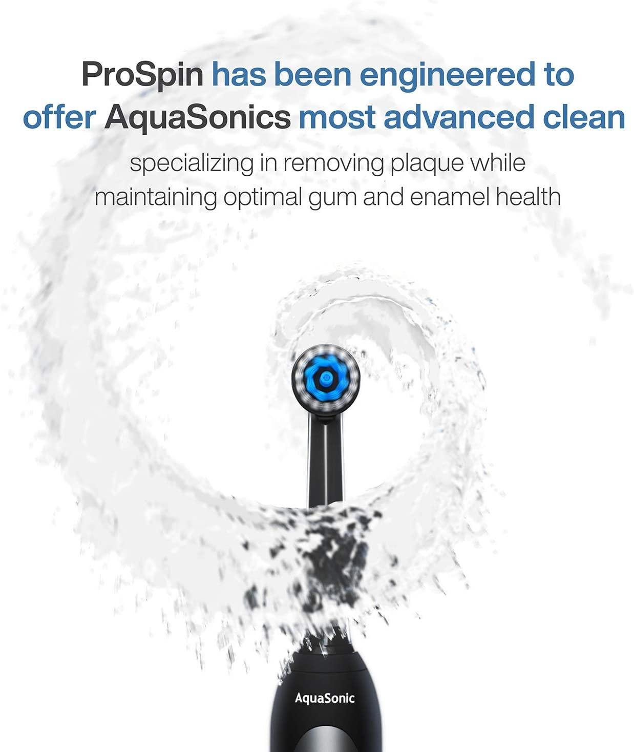 AquaSonic ProSpin Ultra Whitening & Plaque Removing Electric Toothbrush Smart LED Pressure