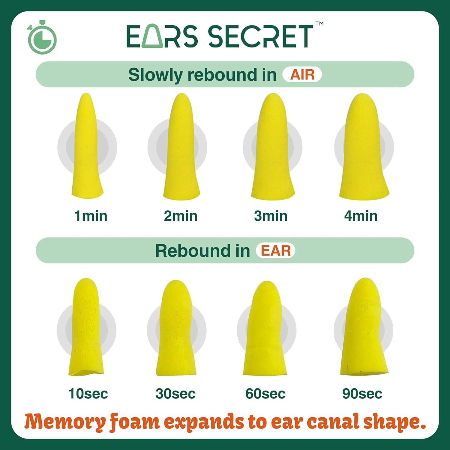 EARS SECRET Foam Ear Plugs for Sleeping 25+3 Pairs Ear Plugs 37dB Comfortable Earplugs for Noise