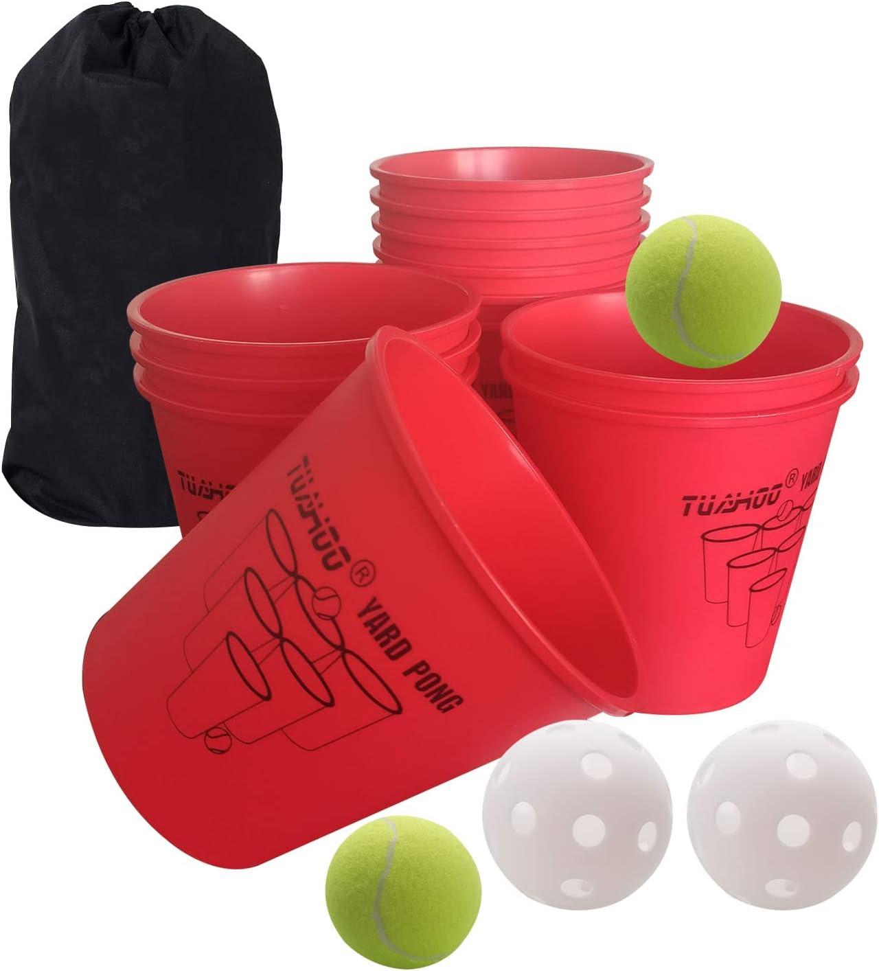 Tuahoo Yard Pong Giant Outdoor Toss Game for Families, Tailgate