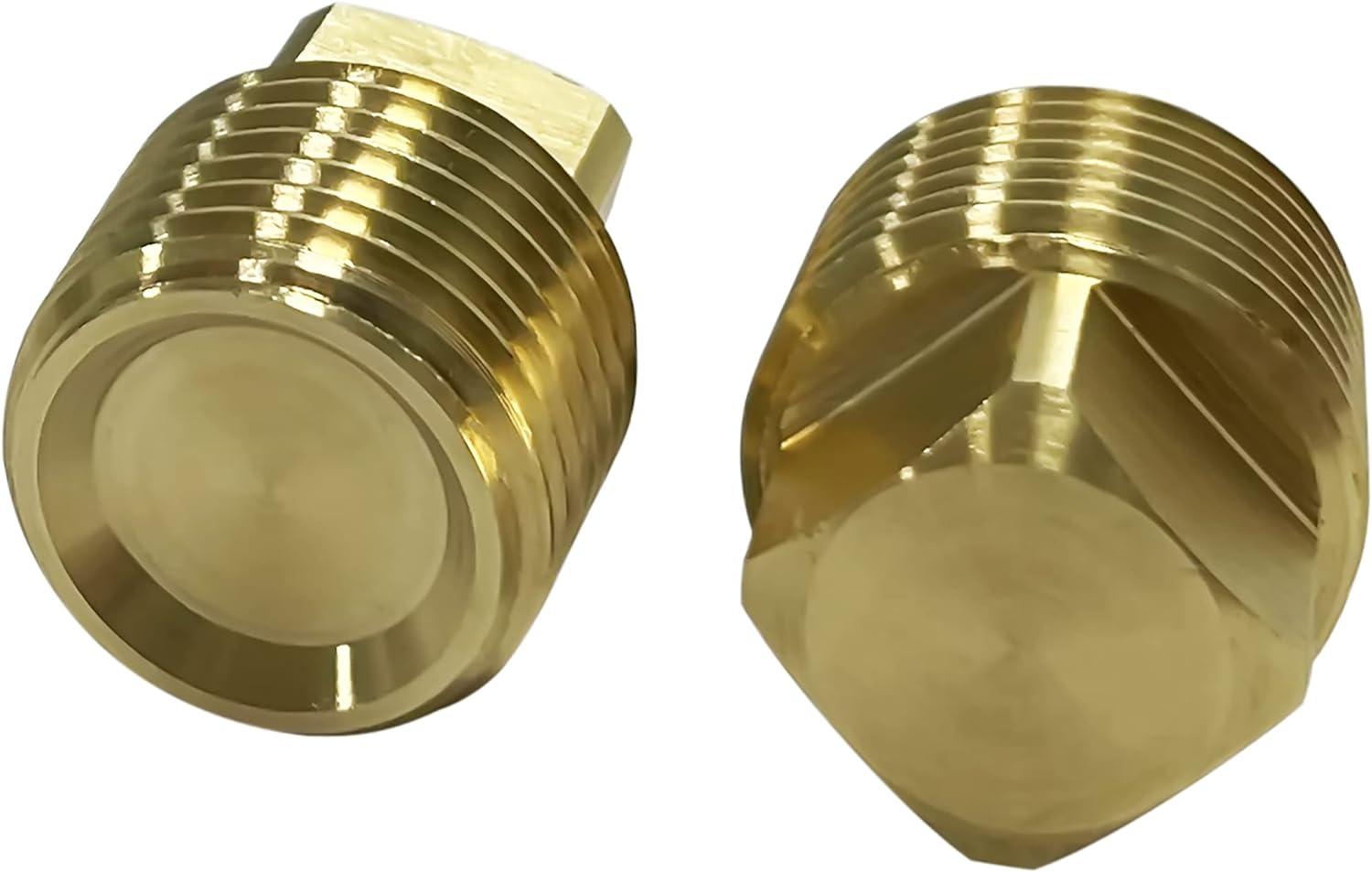 C CLINK 1/2" NPT Solid Brass Drain Plugs commonly Used in Boat Hulls. 2 Pack Solid Brass Boat