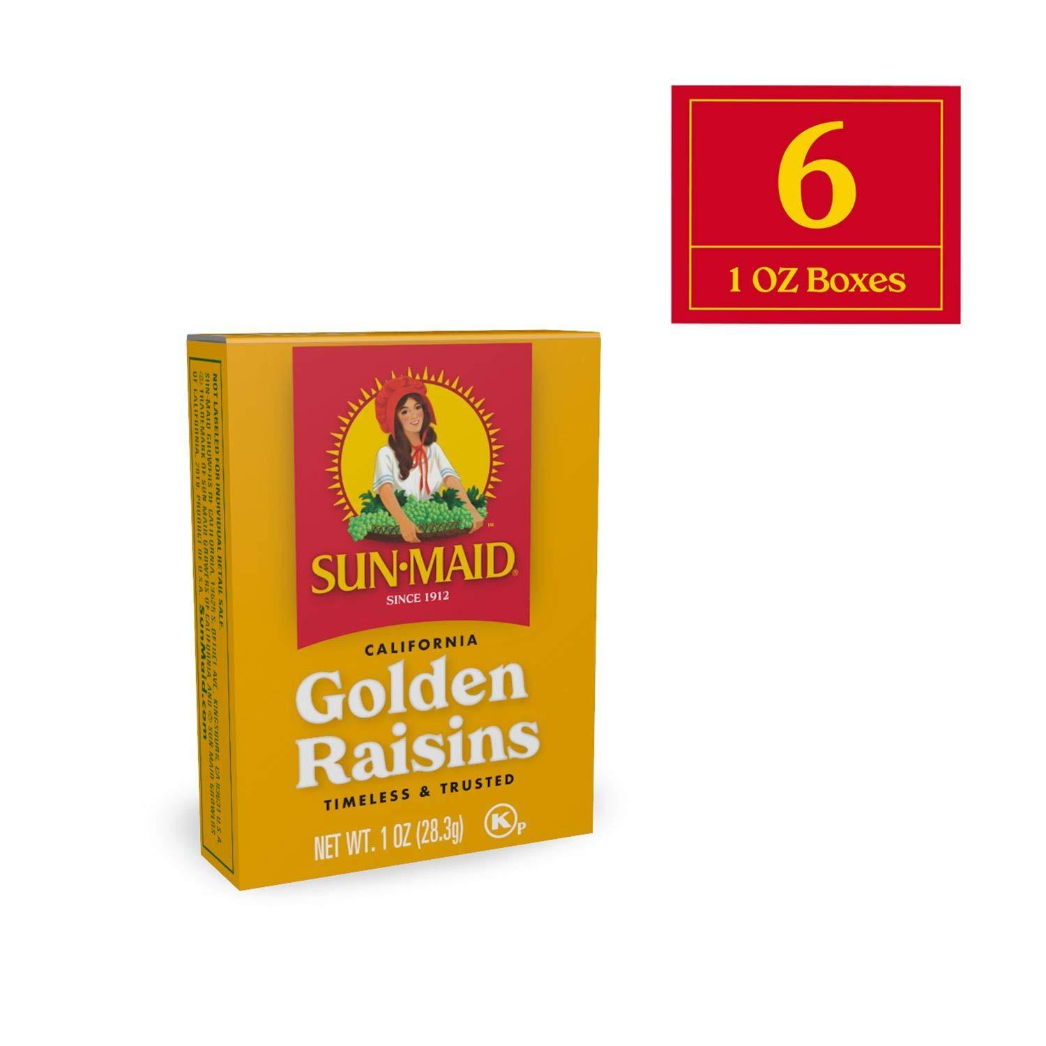SunMaid California Dried Golden Raisins, No Added Sugar, Naturally