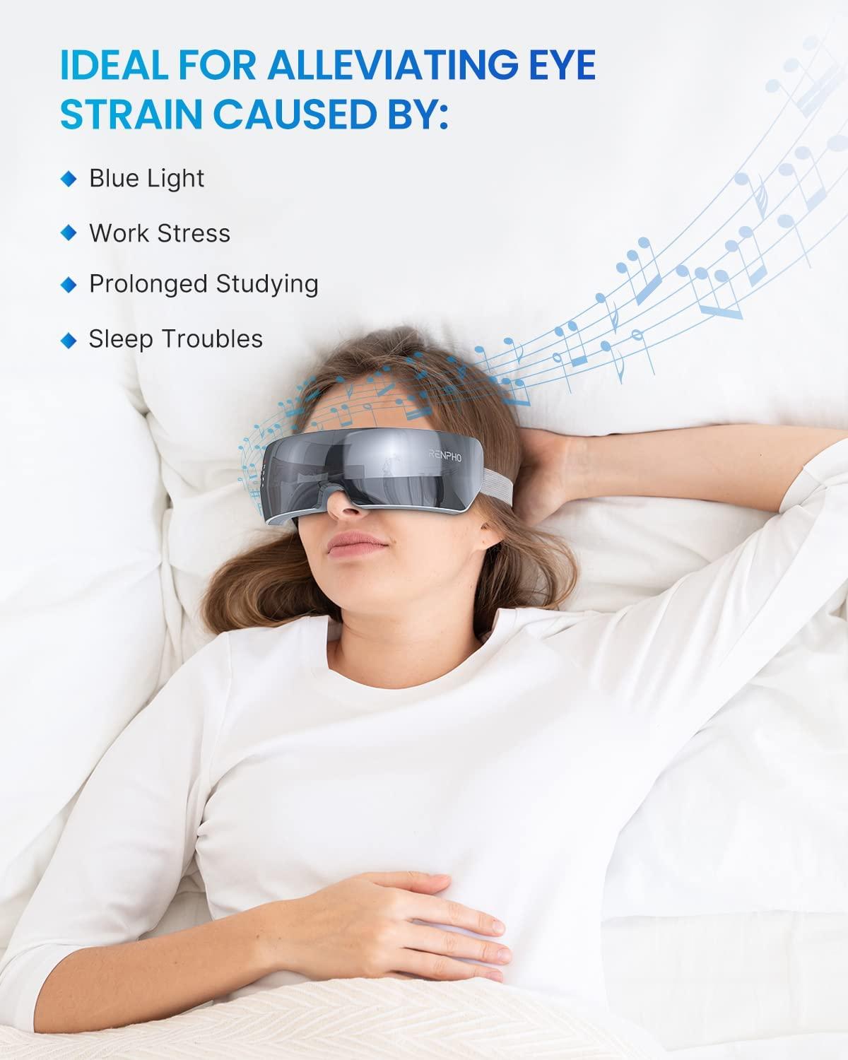 Eye Massager with Heat, RENPHO True View Eye Massager for Migraines, 5