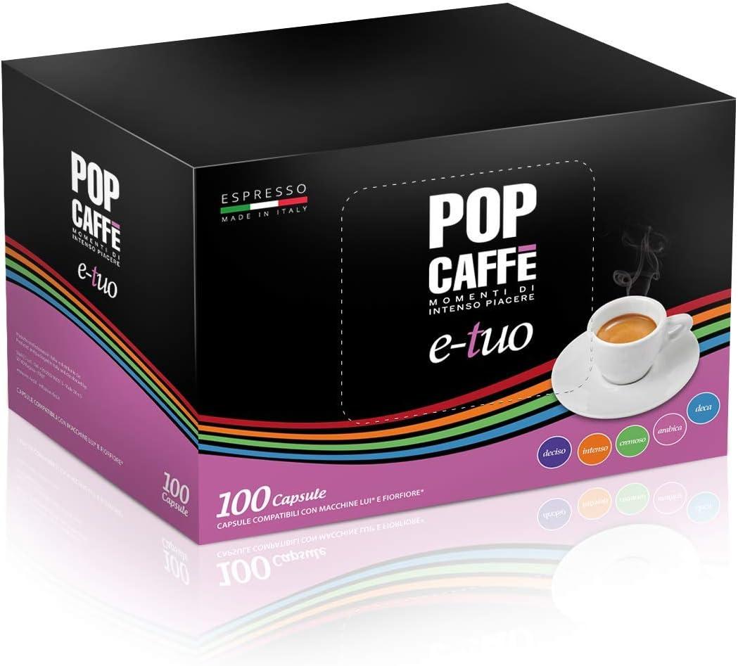 Pop Caff E-Tuo Lot 100 Arabica coffee capsules compatible with