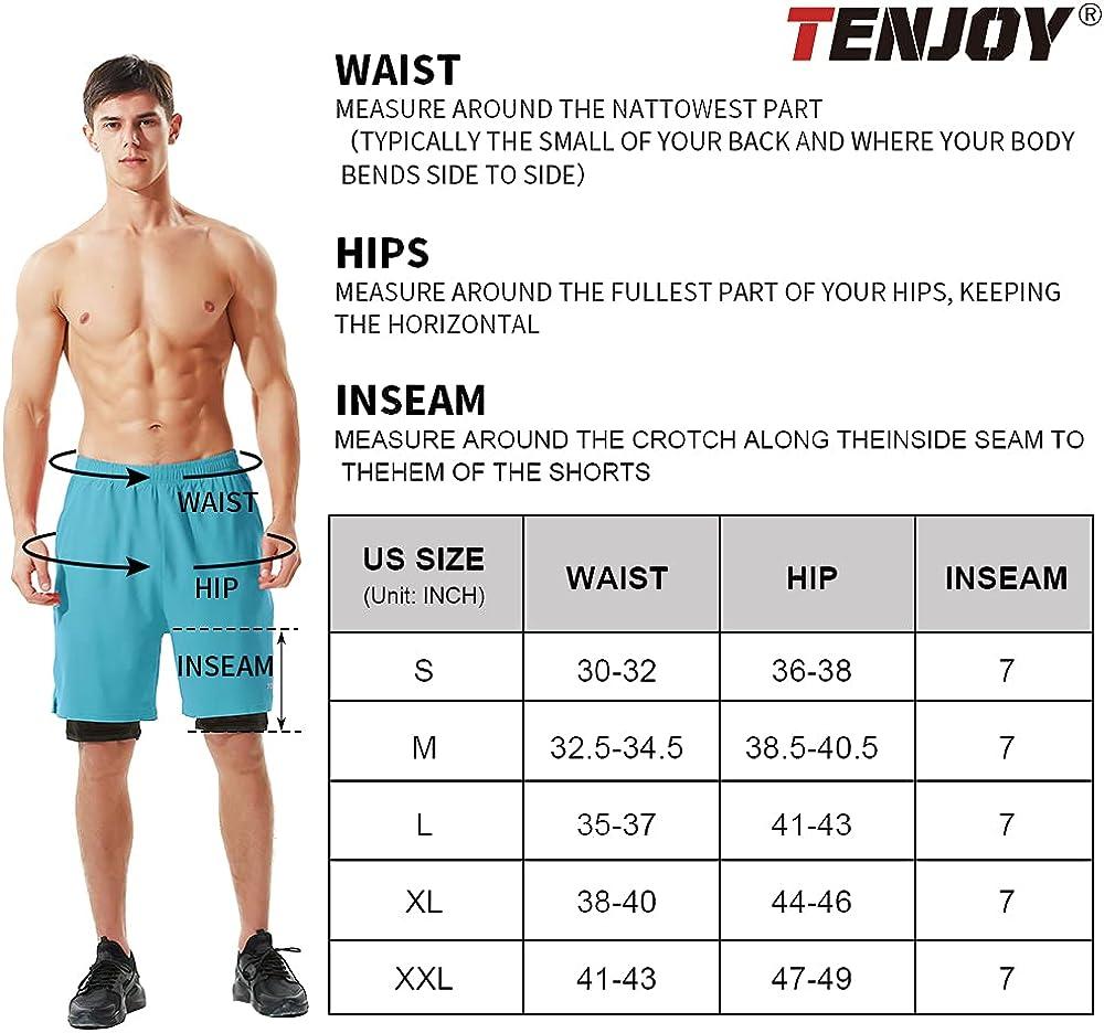 TENJOY Men's Running Shorts Gym Athletic Workout Shorts for Men 3 inch  Sports Shorts with Zipper Pocket Black at  Men's Clothing store