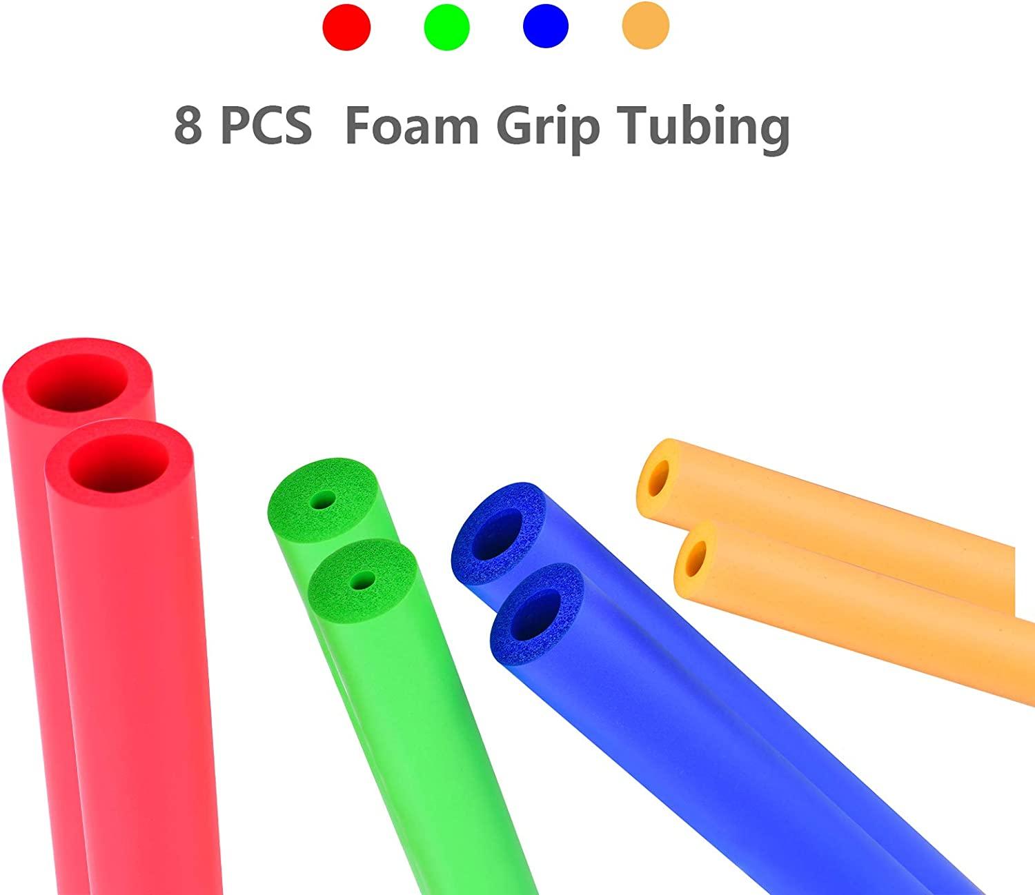 Foam Tubing Utensil Grips for Arthritic Hands Set of 8 (4 Sizes)