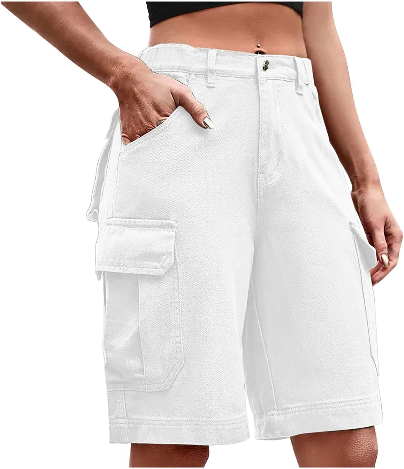 White cargo shorts womens cheap