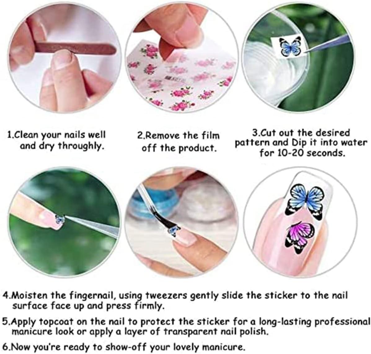 Nail Art Water Decal Stickers - Roses & Flowers Design (A403), Transfers For Gel Polish