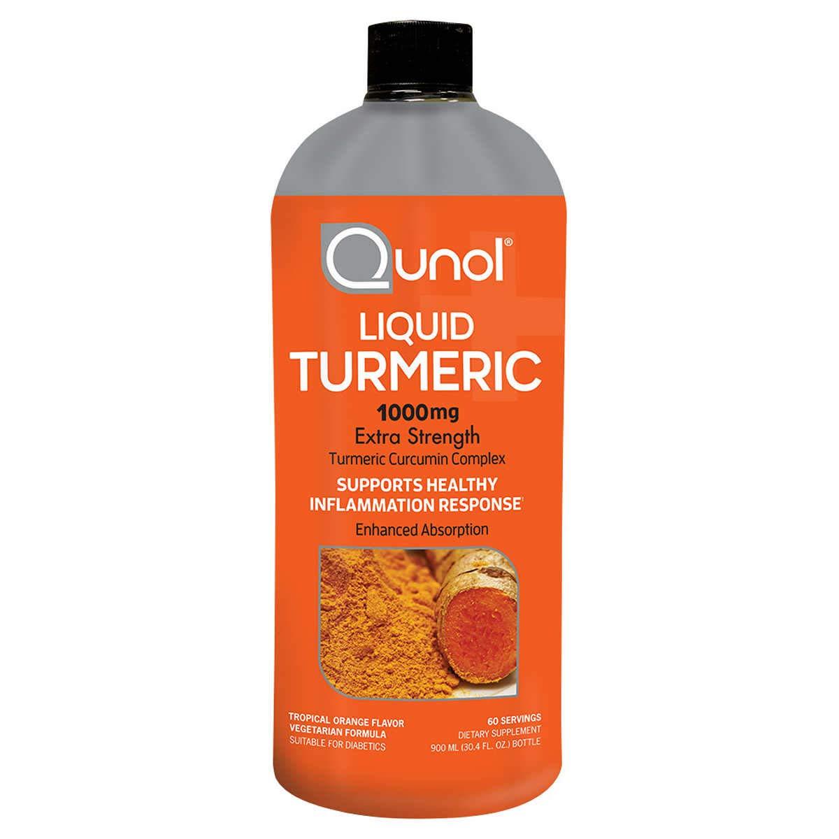 Qunol Liquid Turmeric for Dietary contains Water Xylitol Natural Flavor