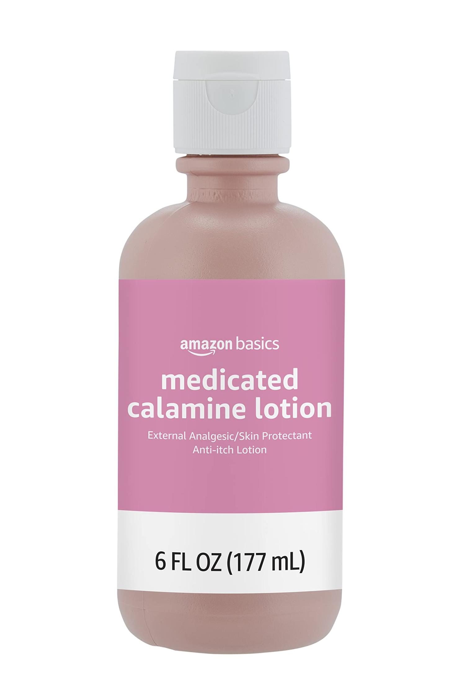 Amazon Basics Medicated Calamine AntiItch Lotion, Analgesic Skin Protectant, 6 Fluid Ounces, 1