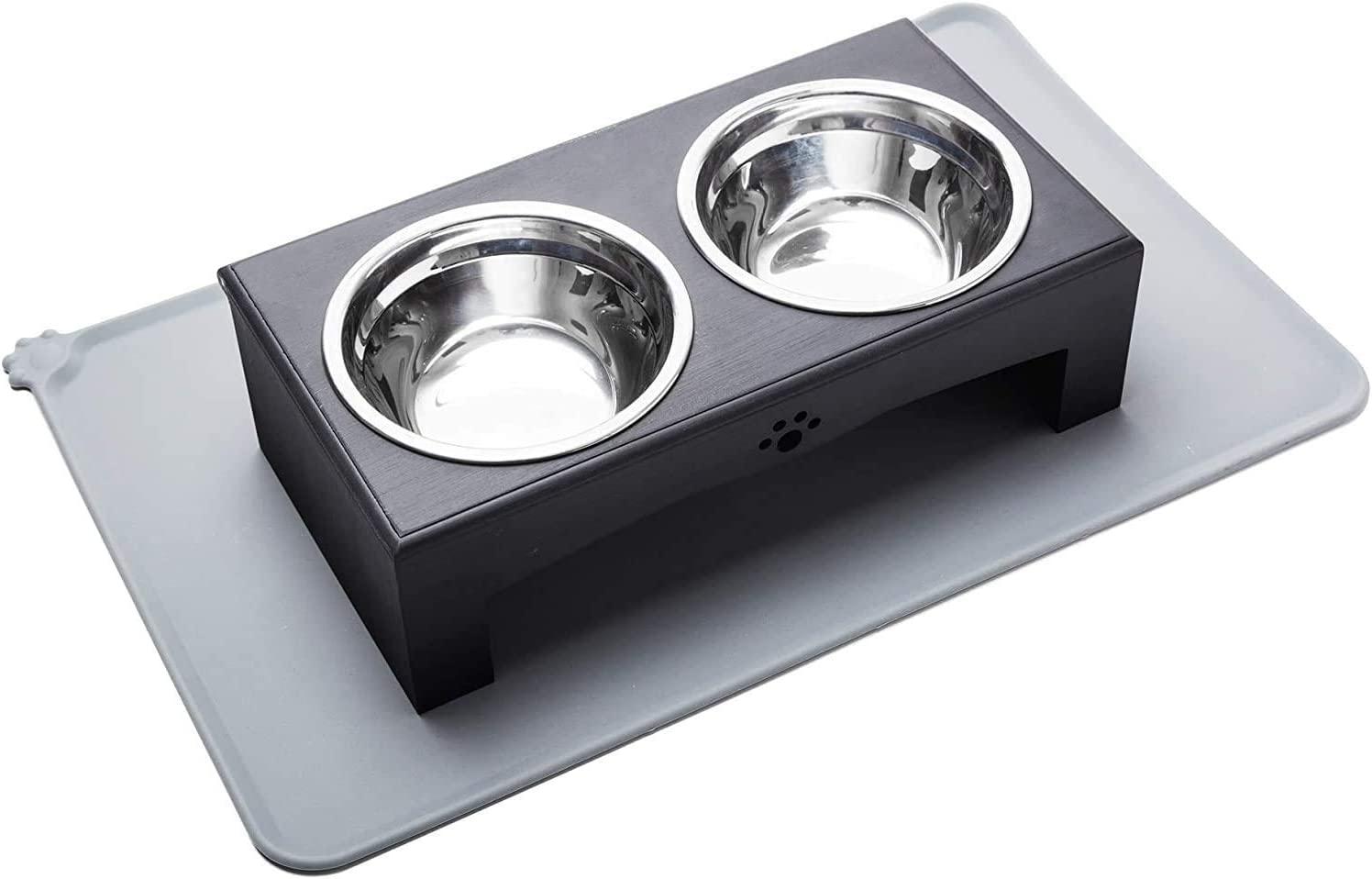 XKX Elevated Dog Bowls for Small Dogs and Cats, Stainless Steel Dog Food  and Water Bowls with Stand and Silicone Mat, Raised Dog Cat Feeder, Dog  Dishes, Pet Bowls for Puppies and