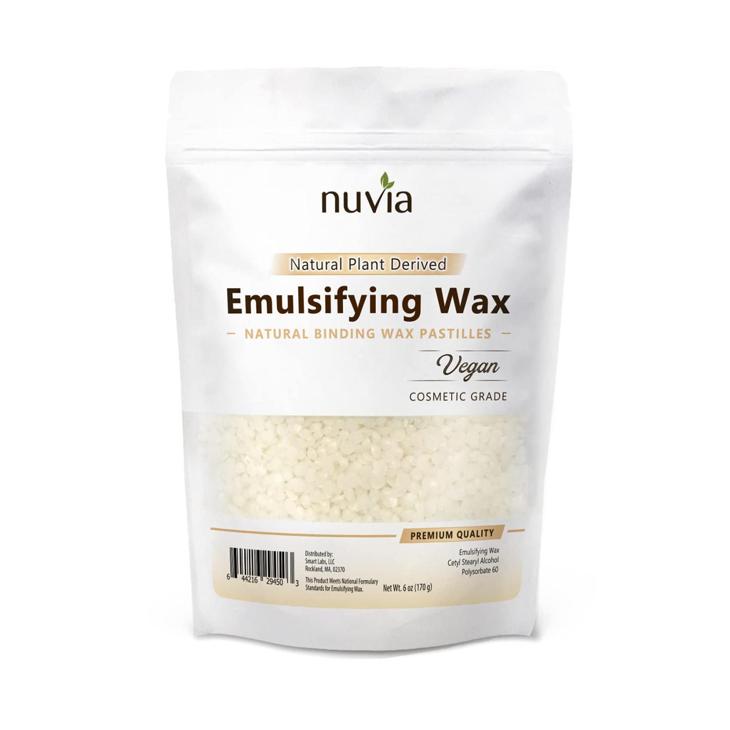 Nuvia Organics Emulsifying Wax 6oz 100 Natural Plant Derived NF