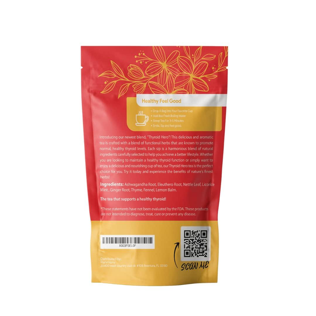 Thyroid Hero Herbal Tea for Thyroid Balance - 35 Tea Bags with 8 ...