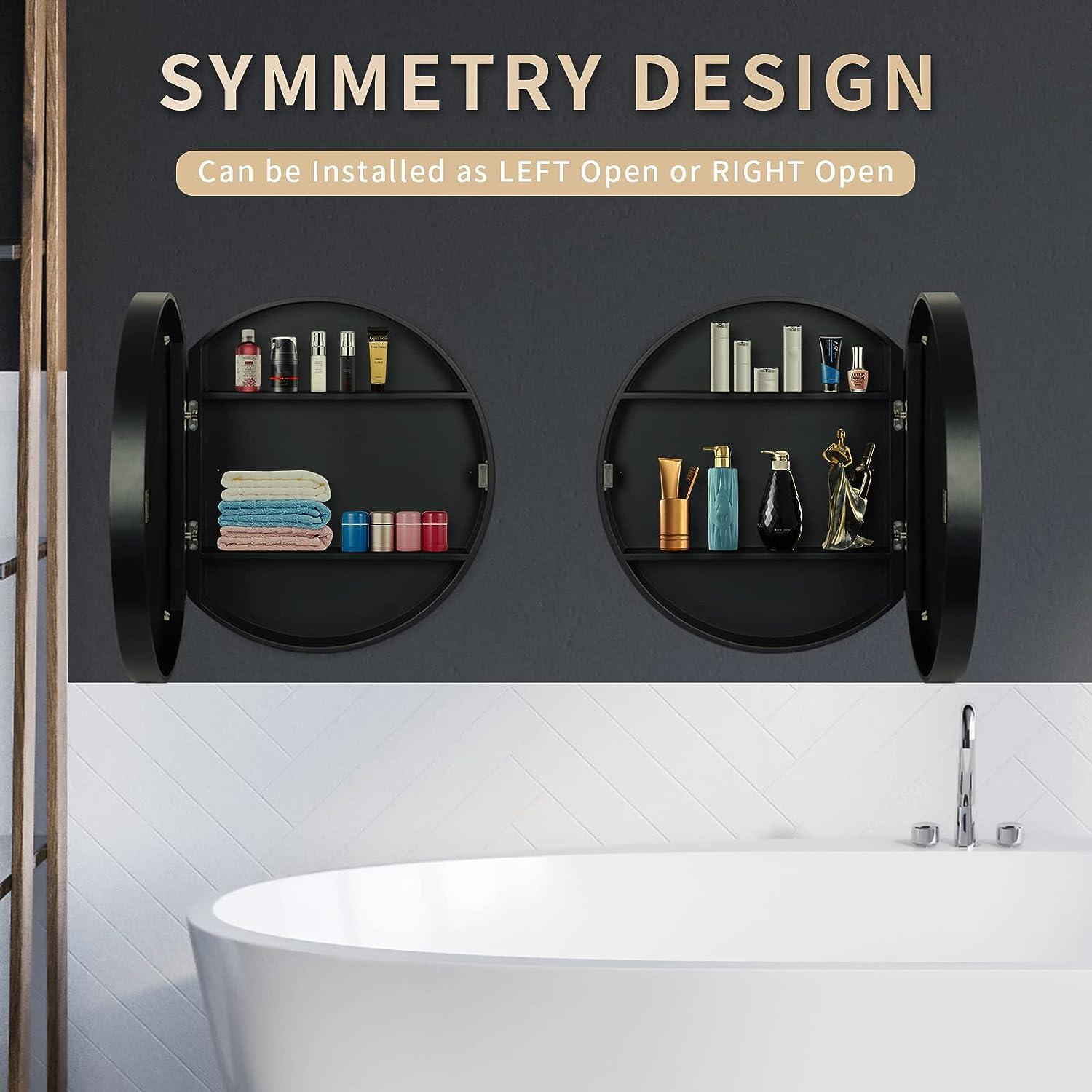 Sdk round hotsell bathroom mirror cabinet