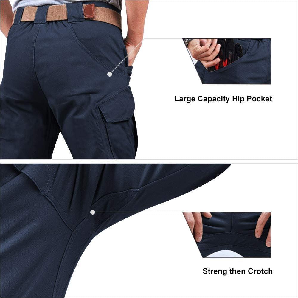 FEDTOSING Tactical Pants for Men with 9 Pockets Cotton Cargo Work Military  Trousers Stretch Hiking Combat Rip-Stop Pants Navy Blue 36W x 30L