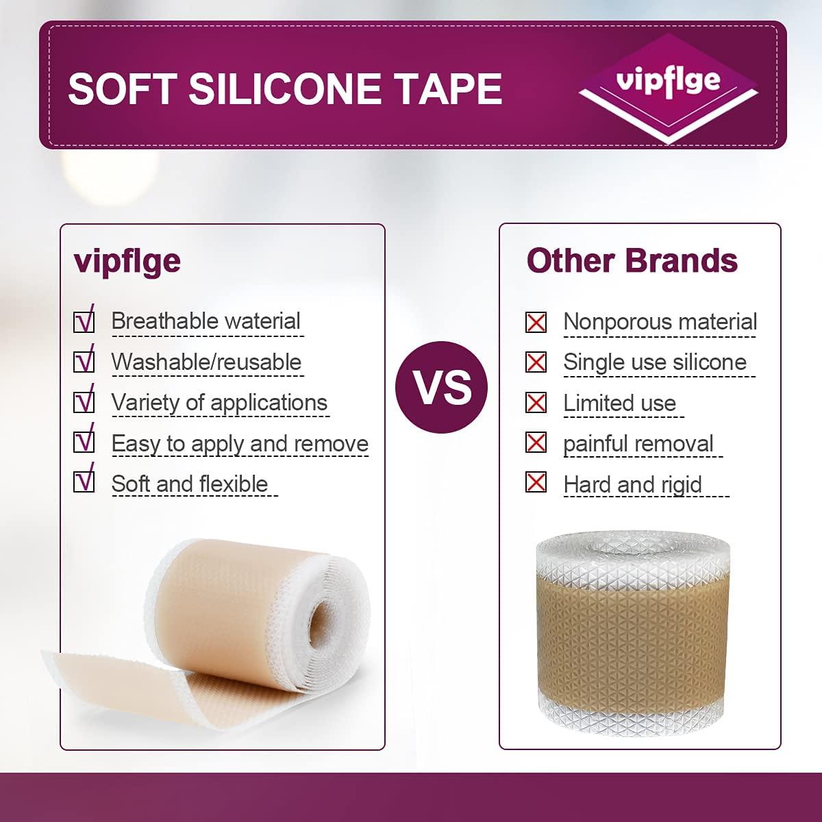 Medical Grade Silicone Scar Tape, Reusable Silicone Tape for Scars 1.6