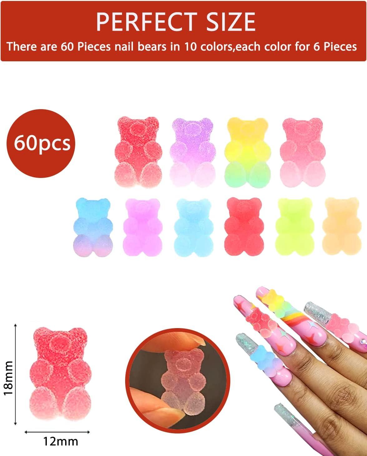 Kawaii X Bear - 3D Nail Charms - 10 PCS (Select Color) - The Nail Remedy
