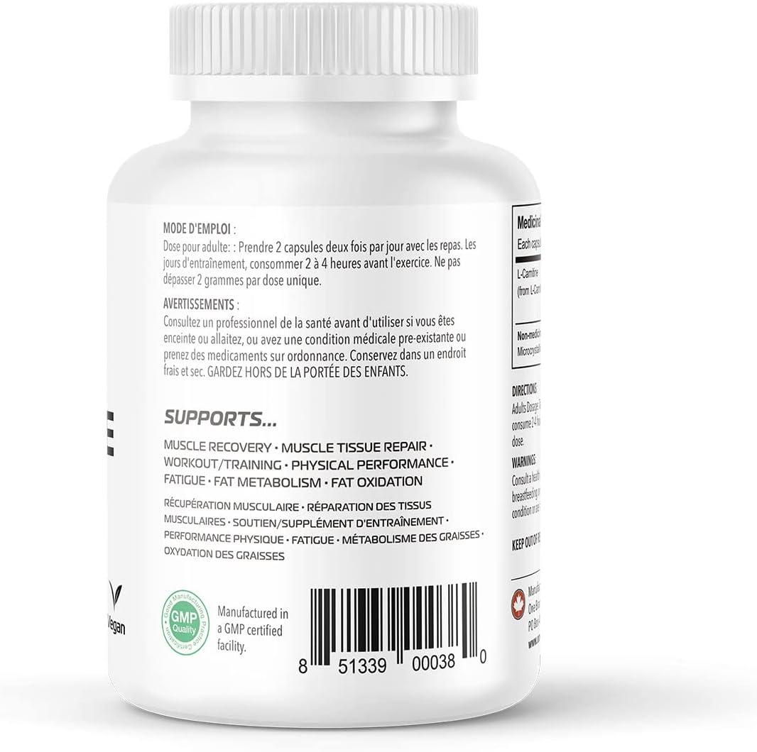 One Brand Nutrition L-Carnitine 750 mg (120 Caps) | Vegan | Buy Now with  Express International Delivery